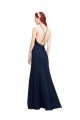 High Halter Fit and Flare Long Chiffon Prom Dress with Criss Cross Low Back UK