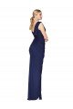Draped V-Neck Long Chiffon Prom Dress with Front Slit UK