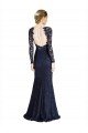 Illusion Long Sleeves Lace Prom Dress with Sheer Keyhole Back UK