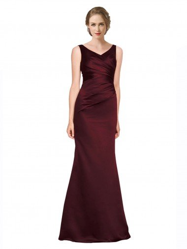 Figure Shaping Satin Prom Dress with Structured Pleats UK