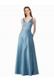 Classic Satin V-Neck A-Line Prom Dress with Pockets UK