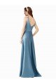 Classic Satin V-Neck A-Line Prom Dress with Pockets UK