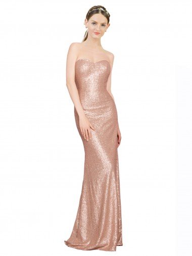 Sweetheart Full Length Long Sequin Prom Dress UK