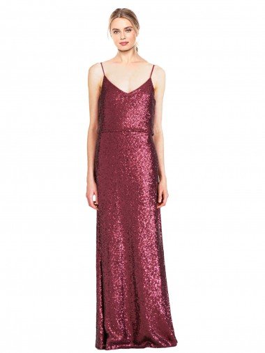 High Neck Halter Long Slim Sequin Prom Dress with V-Neck and Blouson Bodice UK