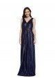 Long V-Neck Sparking Sequin Prom Dress with Low V-Back UK