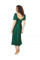 Ruched Sleeve Silky Satin Prom Dress UK