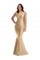 Shirred Shoulder Silky Satin Mermaid Prom Dress UK