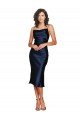 Short Sleeveless Spaghetti Straps Cowl Neckline Silky Satin Cocktail Prom Dress / Homecoming Dress UK