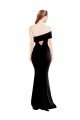 Asymmetrical Draped Off the Shoulder Banded Crepe Prom Dress UK