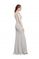 Fit and Flare Long Crepe Prom Dress with Tie Open Back UK