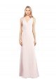 V-Neck Keyhole Back Crepe Trumpet Prom Dress UK