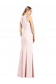 V-Neck Keyhole Back Crepe Trumpet Prom Dress UK