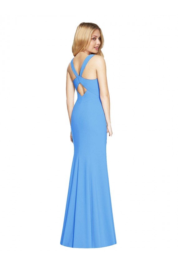 Flattering Trumpet Long Sleeveless Prom Dress with Open Back UK