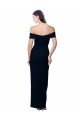 Off the Shoulder Long Full Length Crepe Prom Dress with Side Split UK