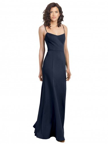 Fit and Flare Scoop Neck Long Sleeveless Stretch Crepe Prom Dress UK