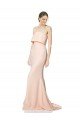 High Neck Strapless Long Crepe Maxi Prom Dress with Overlay UK