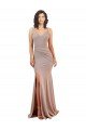 Fishtail Shape V-Neck Crepe Prom Dress with Slit UK