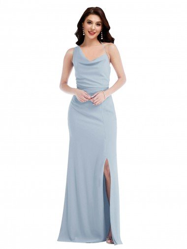 One Shoulder Draped Cowl Neck Maxi Prom Dress UK