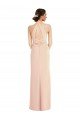 Halter Criss Cross Cutout Back Maxi Crepe Prom Dress UK