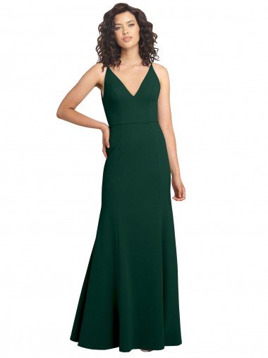 Form Fitting Stretch Crepe A-Line Prom Dress UK