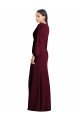 Long Puff Sleeve V-Neck Trumpet Maxi Prom Dress UK