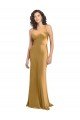 One Shoulder Long Floor Length Stretch Satin Slip Prom Dress UK