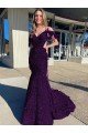 Cold Shoulder Sleeveless Long Court Train Velvet Sequin Prom Dress UK