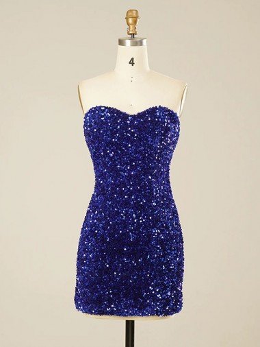 Short Sweetheart Velvet Sequin Prom Dress UK