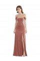 Off the Shoulder Flounce Sleeve Velvet Maxi Prom Dress & Pockets UK