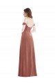 Off the Shoulder Flounce Sleeve Velvet Maxi Prom Dress & Pockets UK