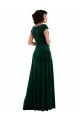 Cowl Neck Cap Sleeve Velvet Maxi Prom Dress with Pockets UK