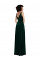 Floor Length Velvet Maxi Prom Dress with Shirred Bodice and Front Slit UK