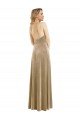 High Neck Halter Open Back Long Velvet Maxi Prom Dress with Pockets UK