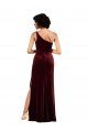 One Shoulder Floor-Length Velvet Prom Dress UK