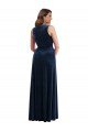 Deep V-Neck Sleeveless Velvet Maxi Prom Dress with Pockets UK