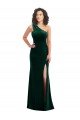 One Shoulder Velvet Trumpet Prom Dress with Front Slit UK